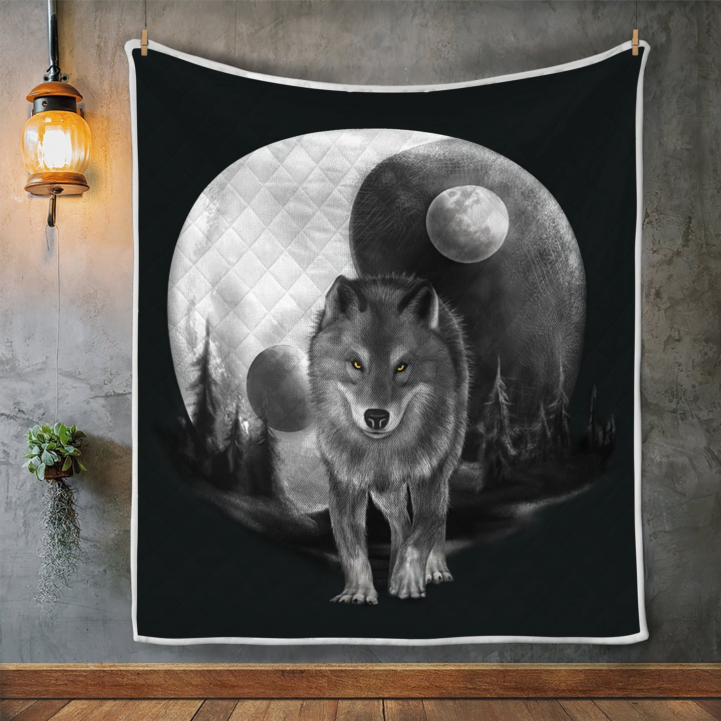 Wolf 3D All Over Printed Quilt