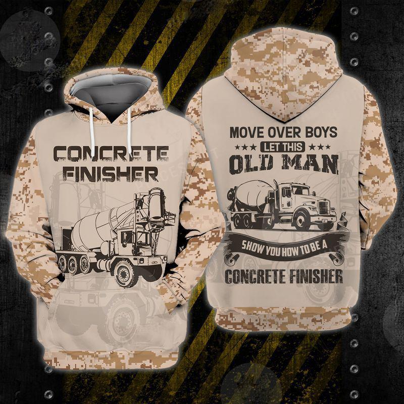 Concrete Finisher Old Man 3D printed shirts