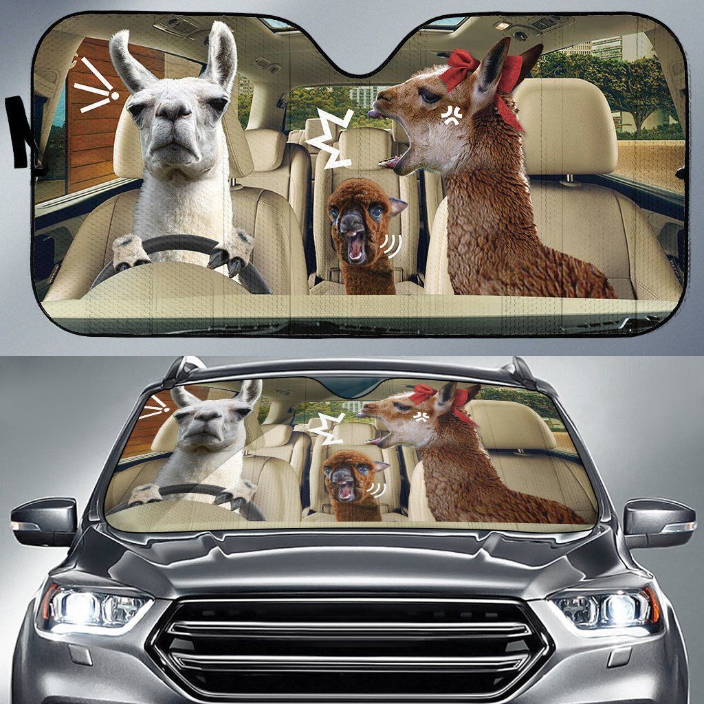 Alpacas Family Funny Car Auto Sunshade