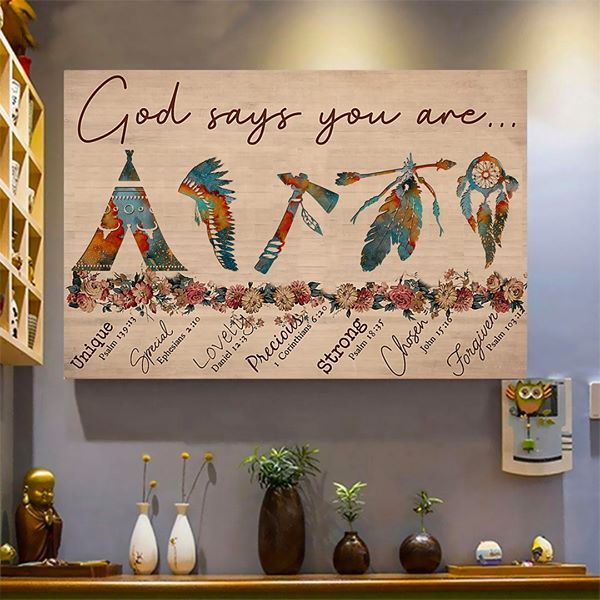 Native American 3D All Over Printed Canvas Poster