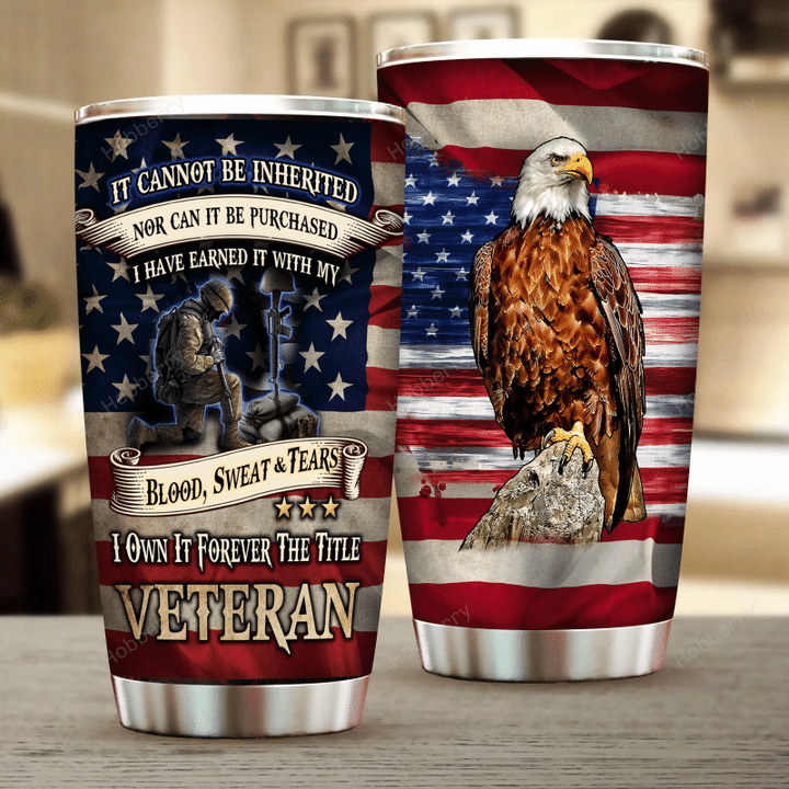 United States Veteran Steel Tumbler