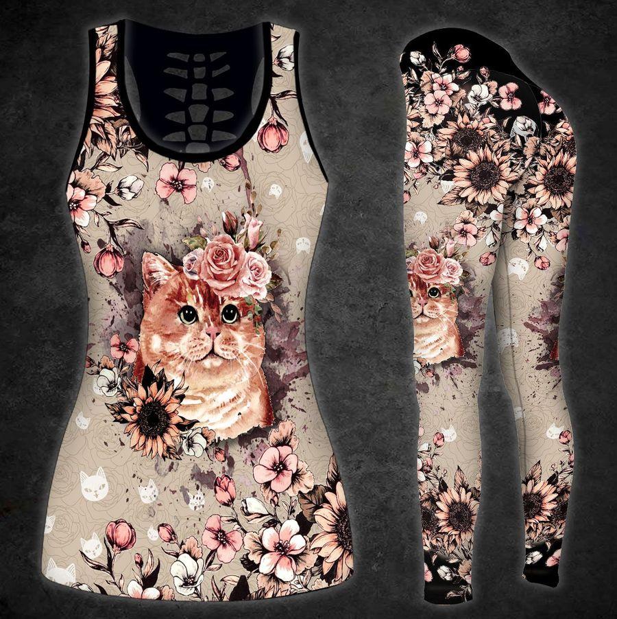 Cat Flower Crown Combo Tank + Legging HG3206-Apparel-TA-S-S-Vibe Cosy™
