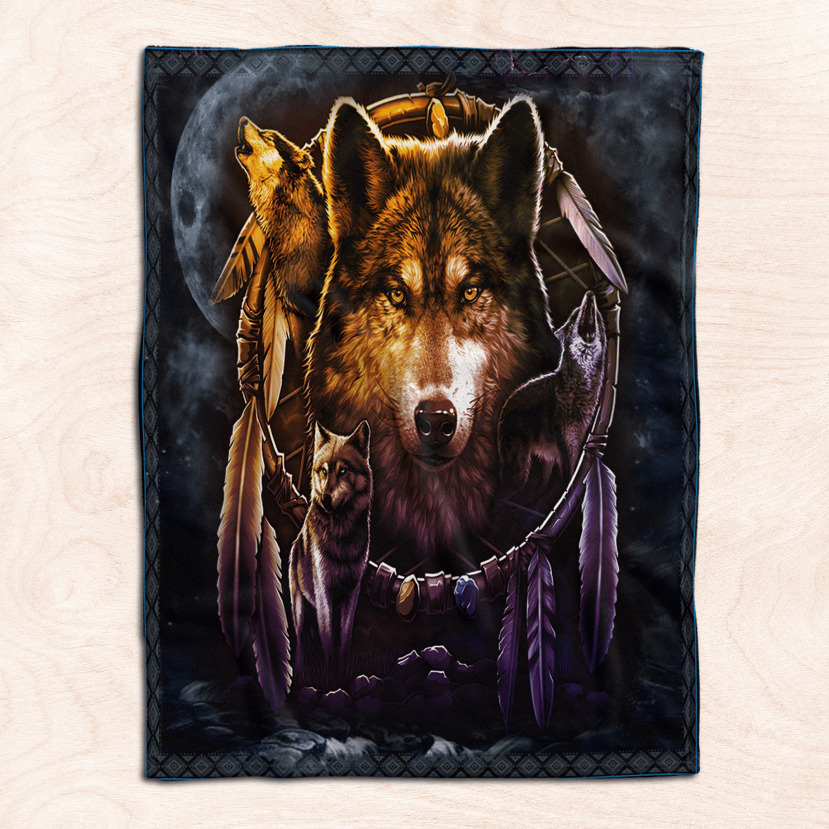 Native American 3D All Over Printed Blanket