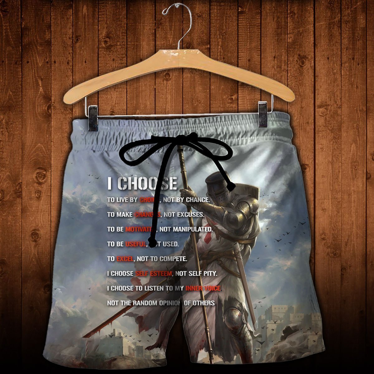3D All Over Printed I choose to live by choice Knight Templar Shirts and Shorts-Knight Templar-LIASOSO-Shorts-XS-Vibe Cosy™