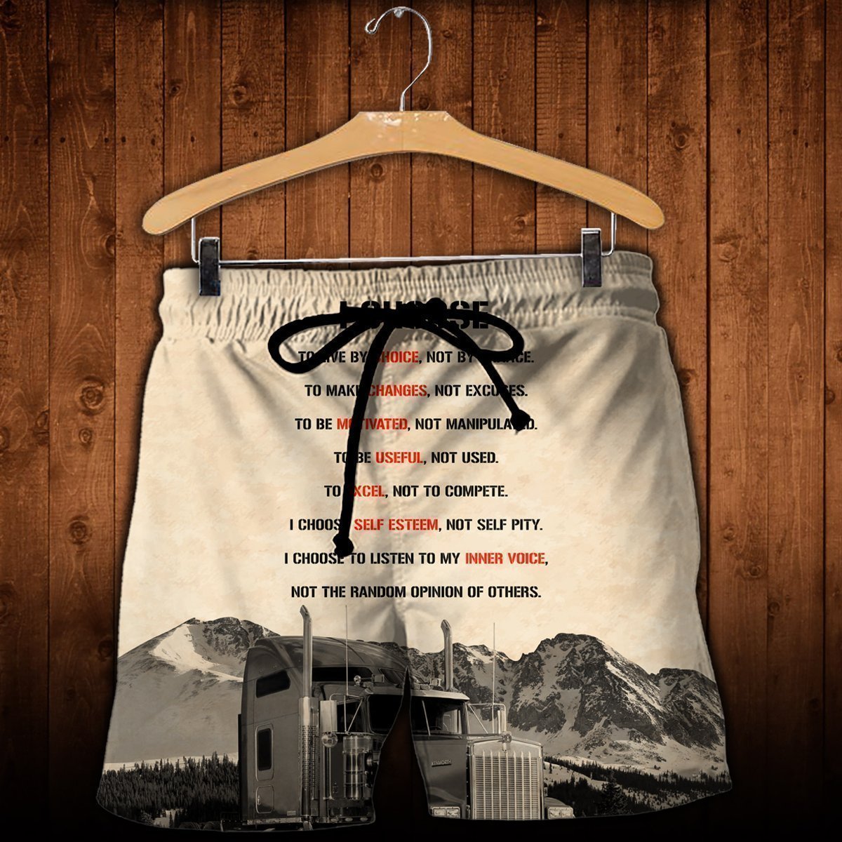 3D All Over Printed I choose to live by choice Trucker Shirts and Shorts-Apparel-HP Arts-SHORTS-S-Vibe Cosy™