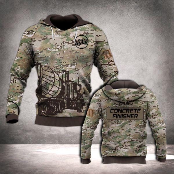 Concrete Finisher Army Camo 3D printed shirts