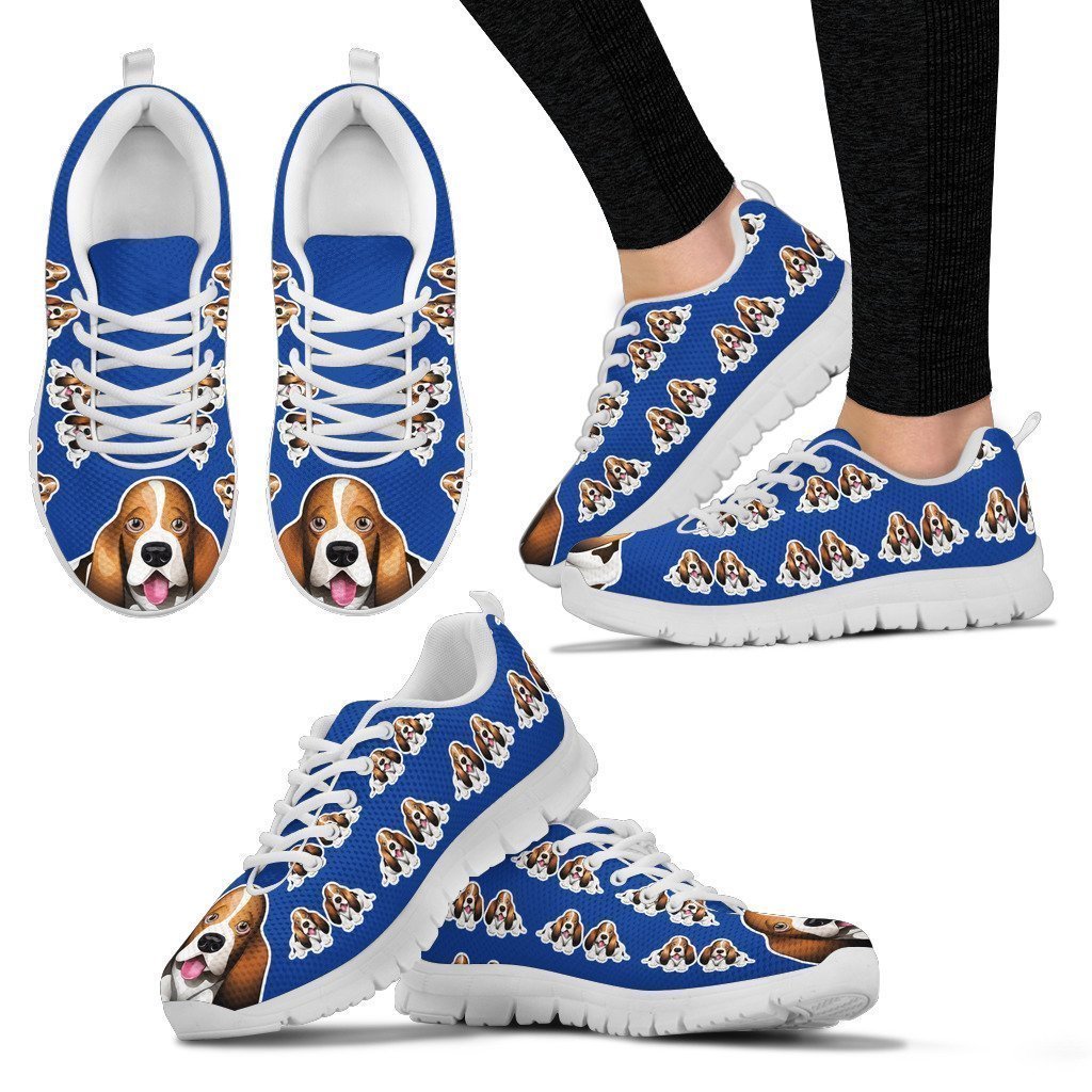 Basset Hounds Women's Sneakers-6teenth World™-Women's Sneakers-US5 (EU35)-Vibe Cosy™