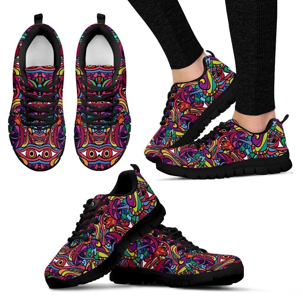 Psychedelia Women's Sneakers-6teenth Worldβ’-Women's Sneakers-US5 (EU35)-Vibe Cosyβ’