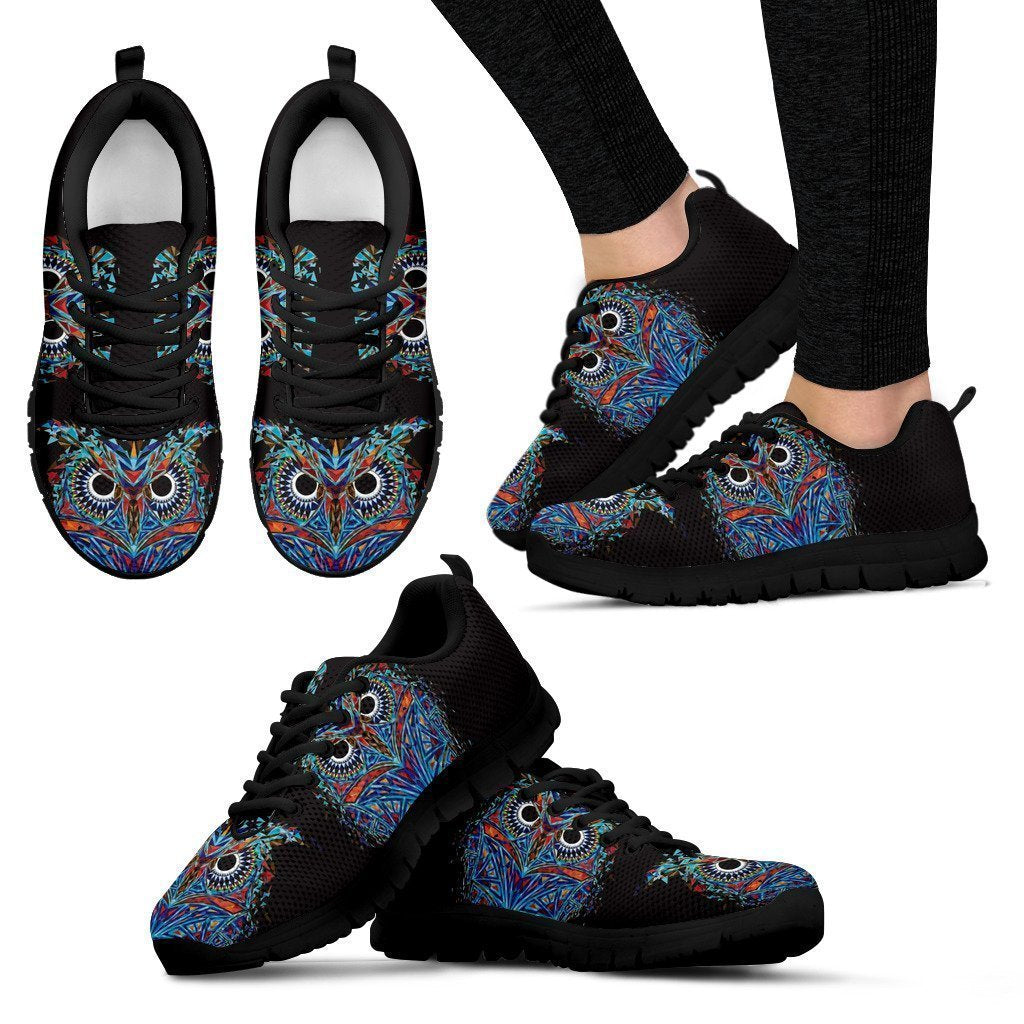 Owl Black Women's Sneakers-6teenth World™-Women's Sneakers-US5 (EU35)-Vibe Cosy™