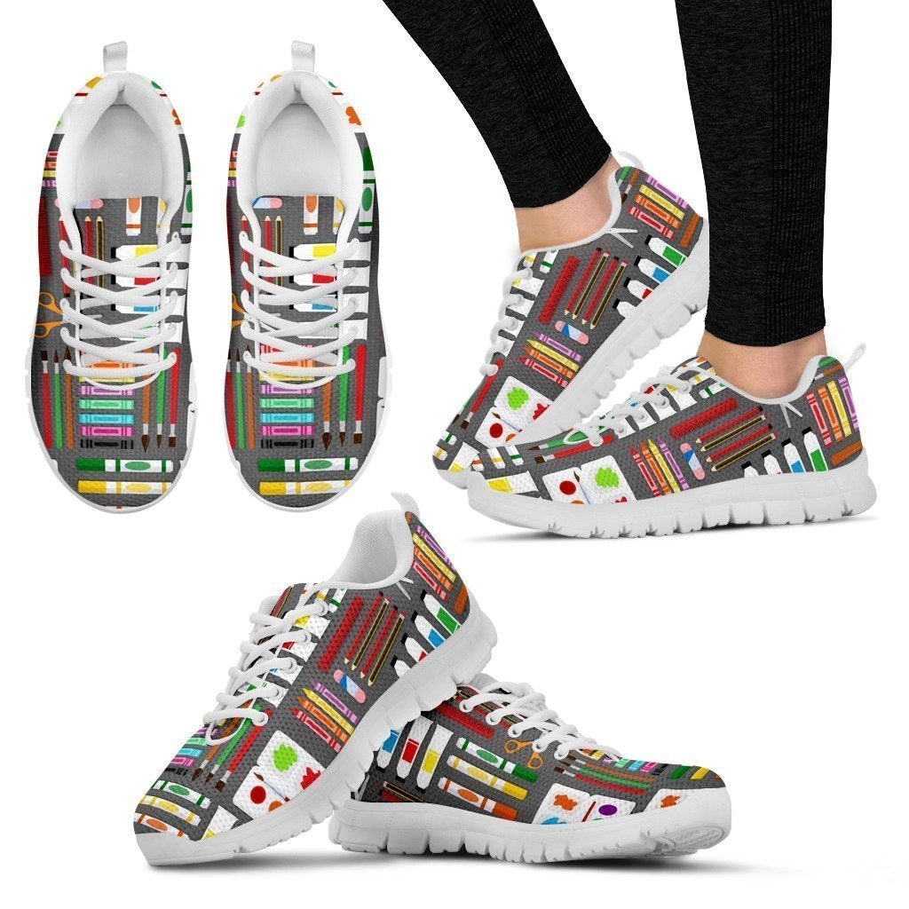 Arts & Crafts Women's Sneakers (White)-6teenth World™-Women's Sneakers-US5 (EU35)-Vibe Cosy™
