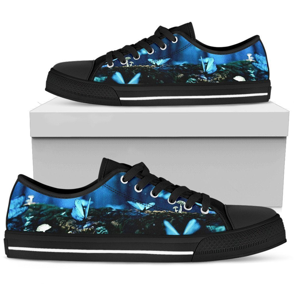 Women's Low Tops Blue Butterflies-6teenth World™-Women's Low Top Shoe-US5.5 (EU36)-Vibe Cosy™
