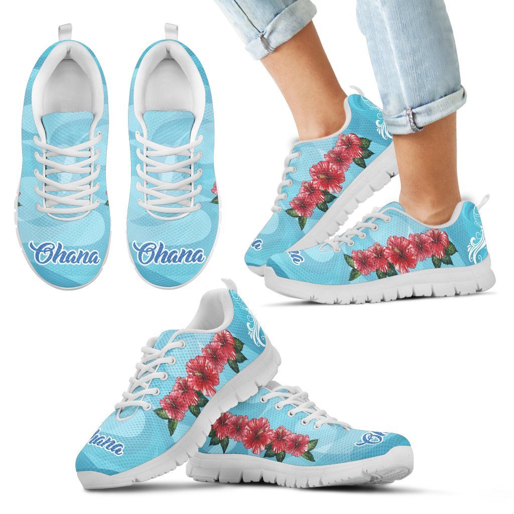 Ohana Hibiscus Sneakers - AH-SNEAKERS-Alohawaii-Kid's Sneakers-11 CHILD (EU28)-White-Vibe Cosy™