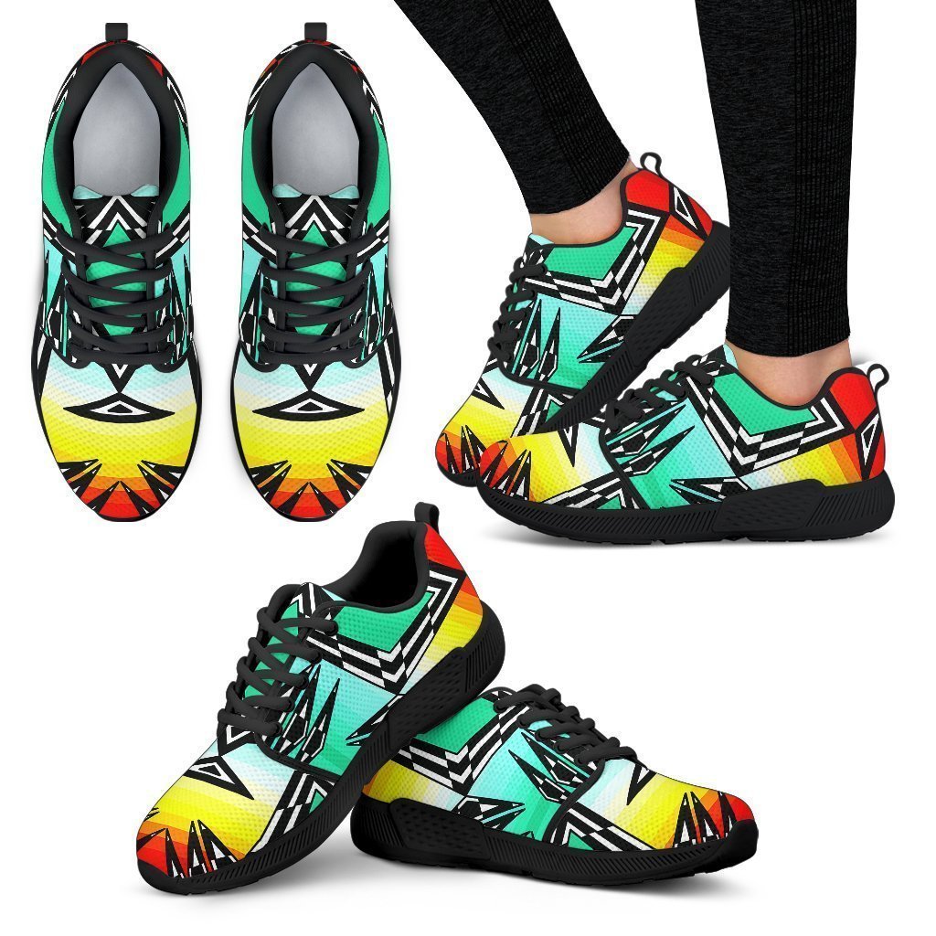 fire and turquoise gradient II Sopo Women's Athletic Sneakers-6teenth World™-Women's Athletic Sneakers-US5 (EU35)-Vibe Cosy™
