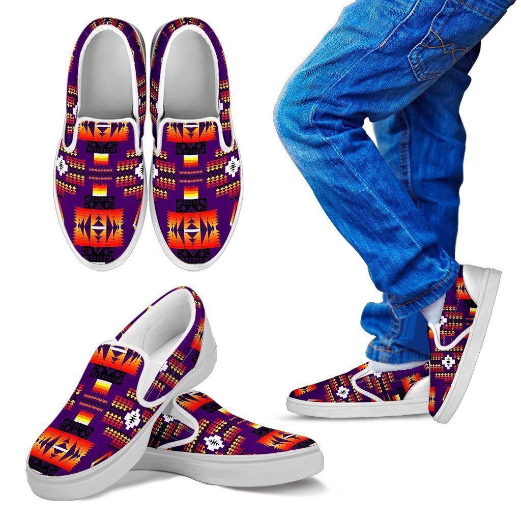 Seven Tribes Purple Sopo Kid's Slip Ons-6teenth Worldβ’-Kid's Slip Ons-11 CHILD (EU28)-Vibe Cosyβ’