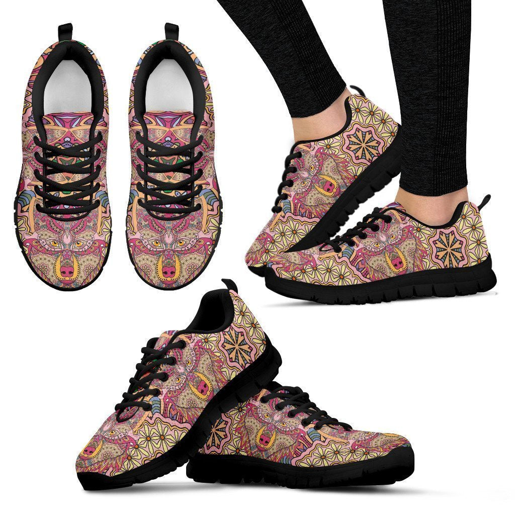 Psychedelic Pink black Women's Sneakers-6teenth World™-Women's Sneakers-US5 (EU35)-Vibe Cosy™