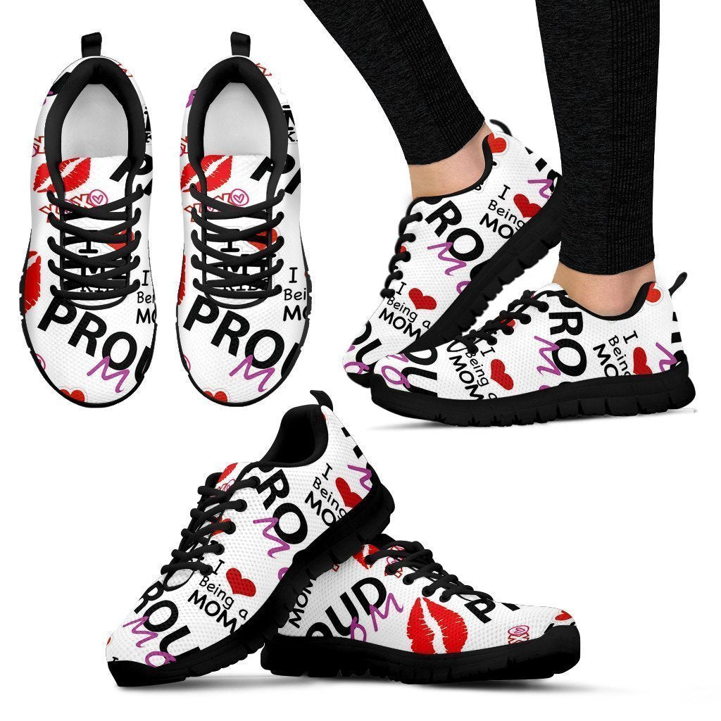Proud Mom Women's Sneakers (Black)-6teenth Worldβ’-Women's Sneakers-US5 (EU35)-Vibe Cosyβ’