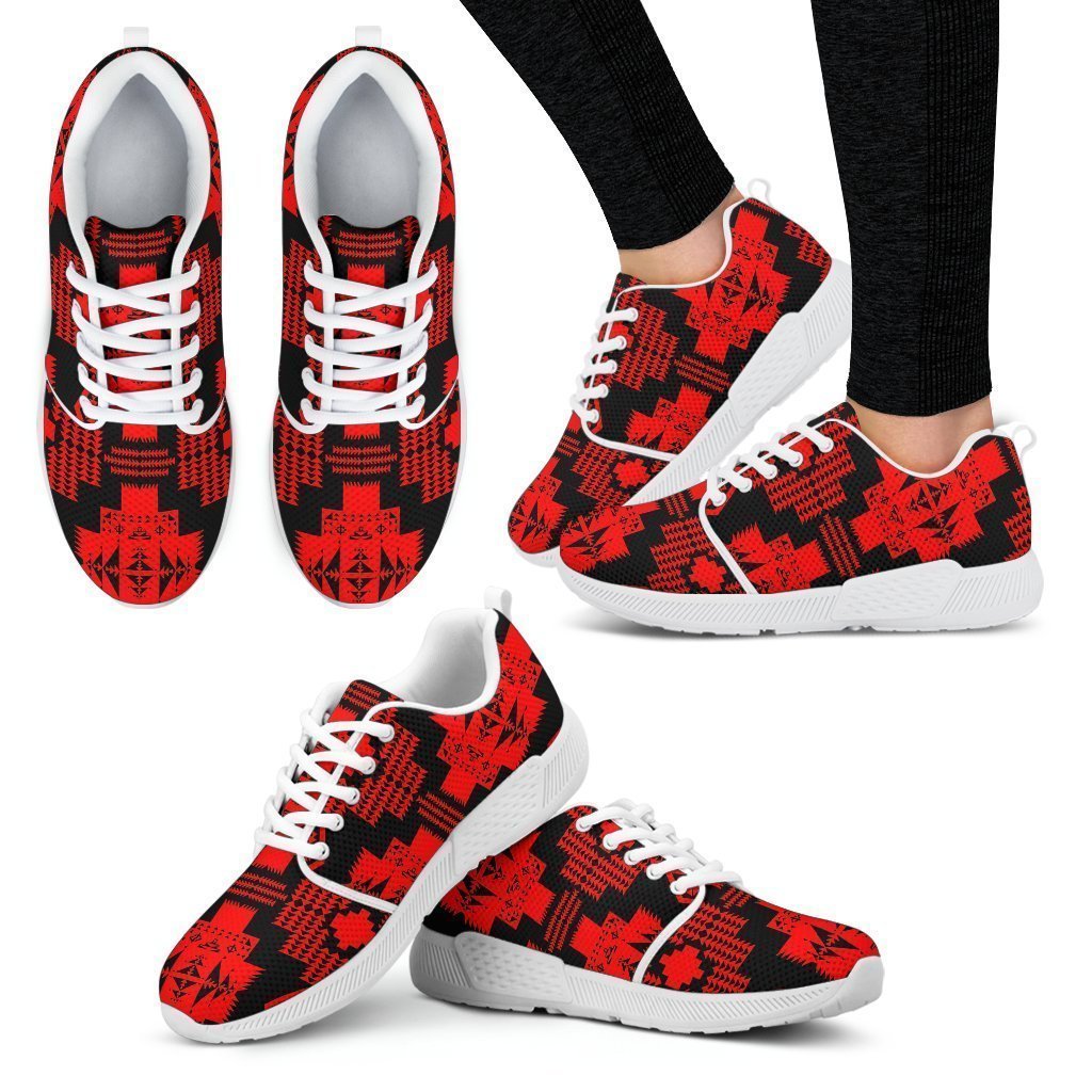 Seven Tribes Red with Black Sopo Women's Athletic Sneakers White Sole-6teenth World™-Women's Athletic Sneakers-US5 (EU35)-Vibe Cosy™