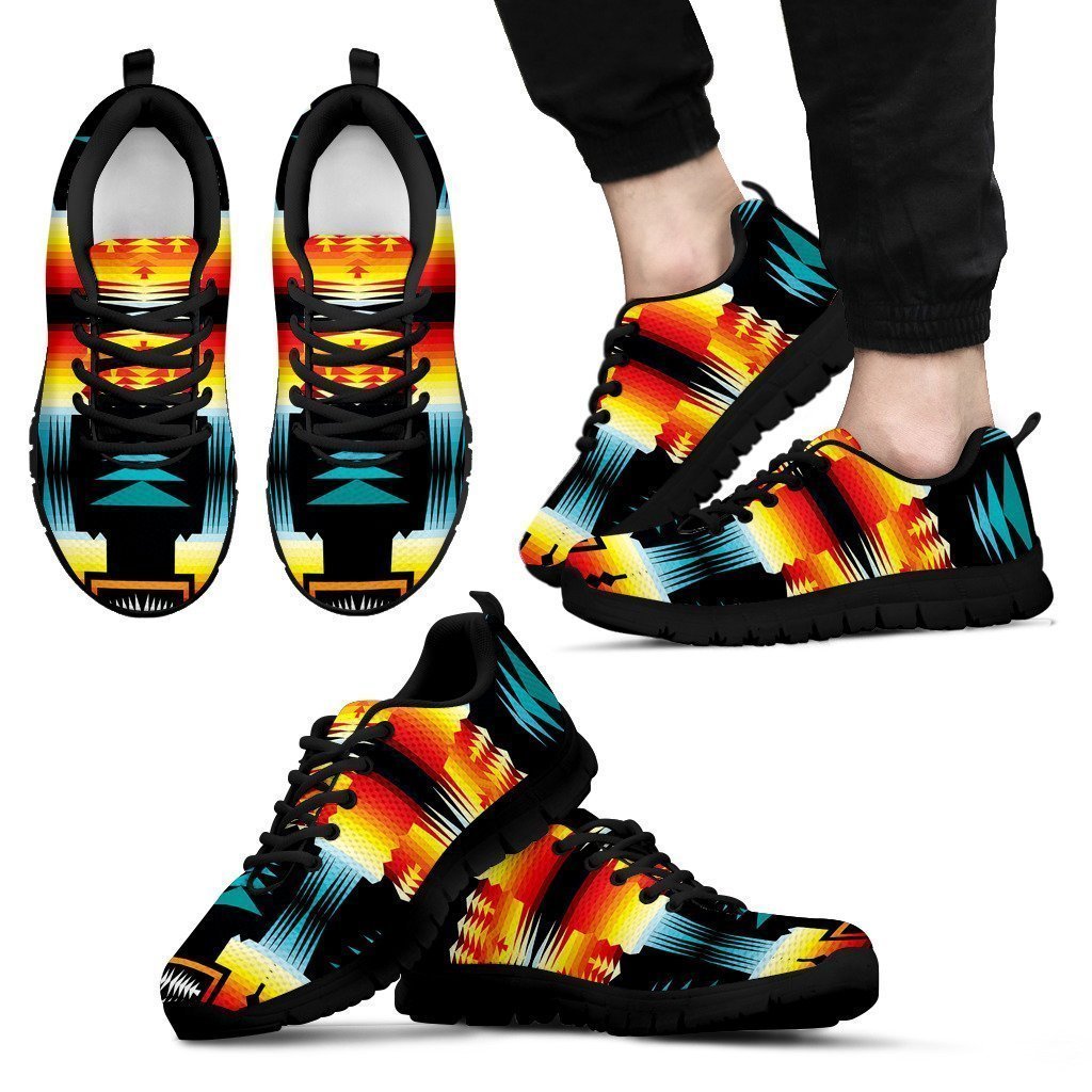 Sage Fire and Turquoise Sopo Men's Sneakers-6teenth Worldβ’-Men's Sneakers-US5 (EU38)-Vibe Cosyβ’