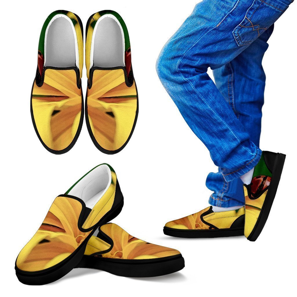 Kid's Slip Ons Fun in the Sunflower (Black Soles)-6teenth World™-Kid's Slip Ons-11 CHILD (EU28)-Vibe Cosy™