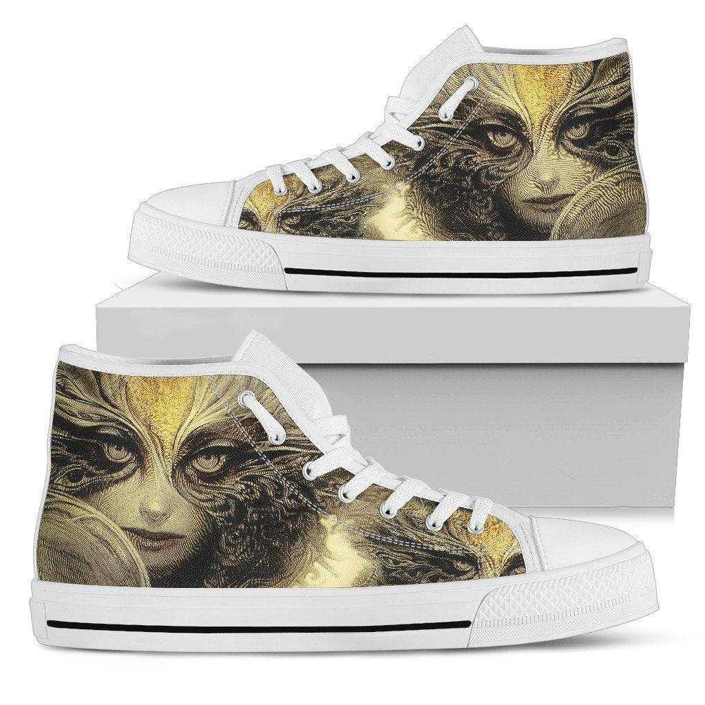 Illustration Shoes-Shoes-6teenth Outlet-Womens High Top - White - Illustration Shoes-US5.5 (EU36)-Vibe Cosy™