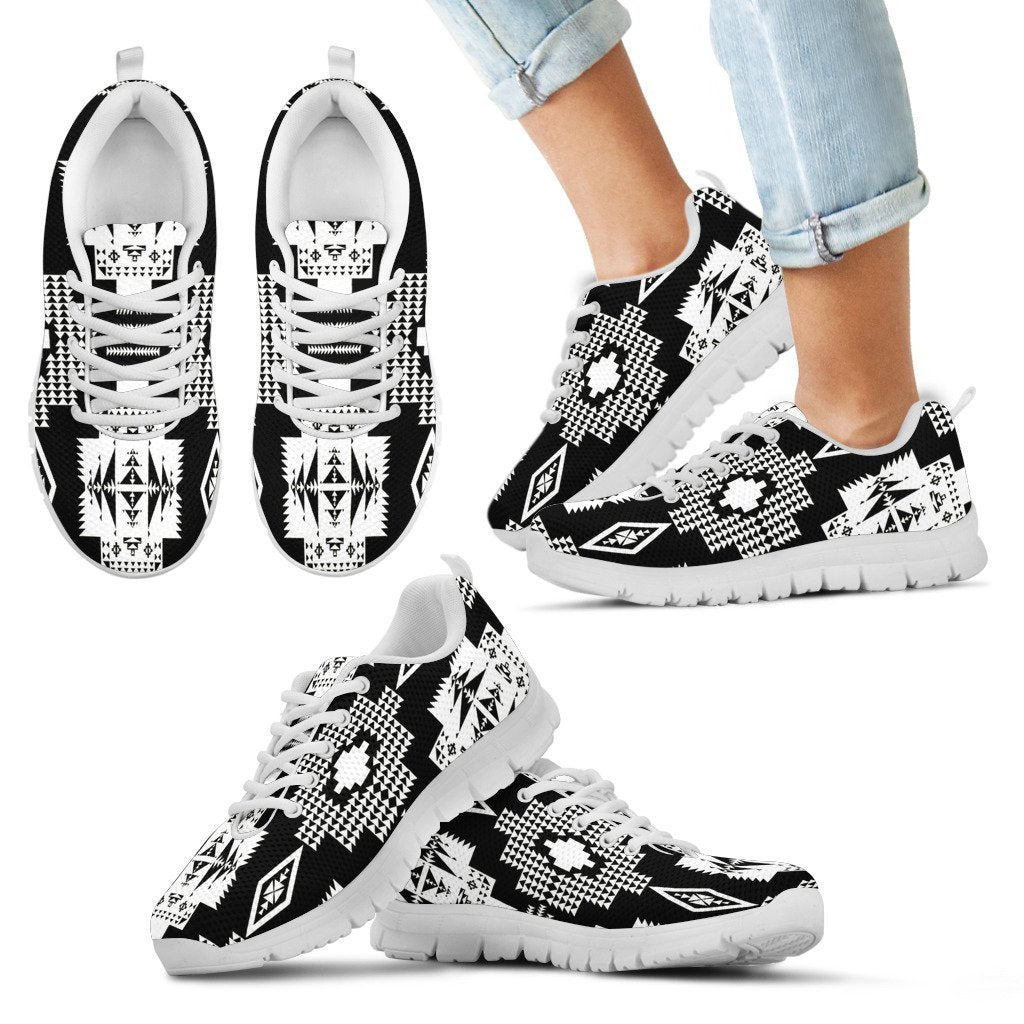 Seven Tribes Black with White Sopo Kid's Sneakers White Sole-6teenth Worldβ’-Kid's Sneakers-11 CHILD (EU28)-Vibe Cosyβ’