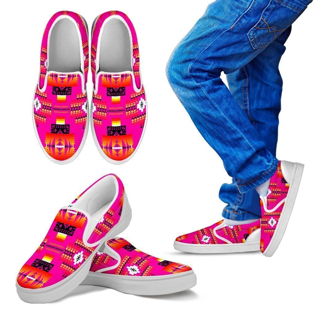 Seven Tribes Pink Sopo Kid's Slip Ons-6teenth Worldβ’-Kid's Slip Ons-11 CHILD (EU28)-Vibe Cosyβ’