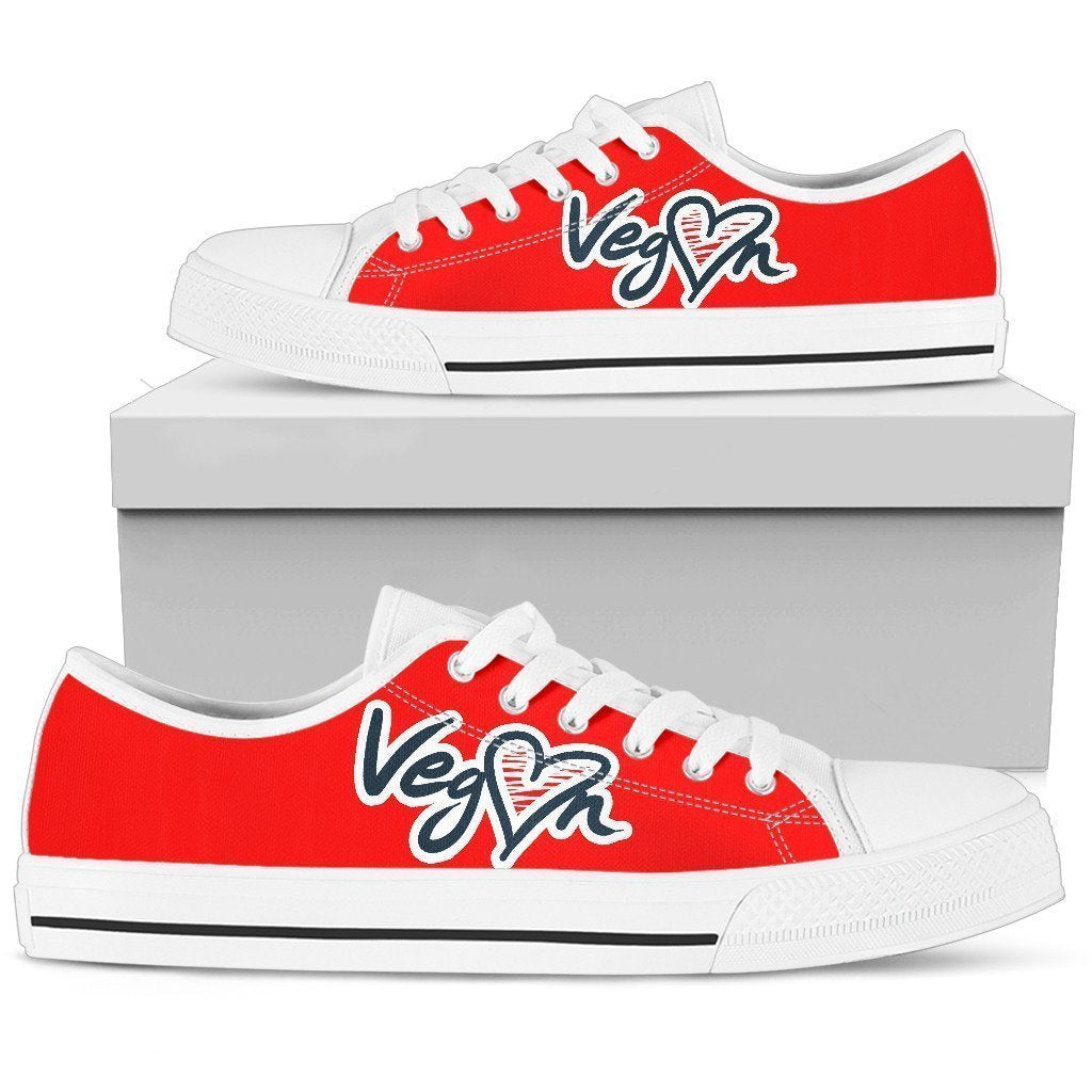 Vegan Heart Colored Women's Low Top Shoe-6teenth World™-Women's Low Top Shoe-US5.5 (EU36)-Vibe Cosy™