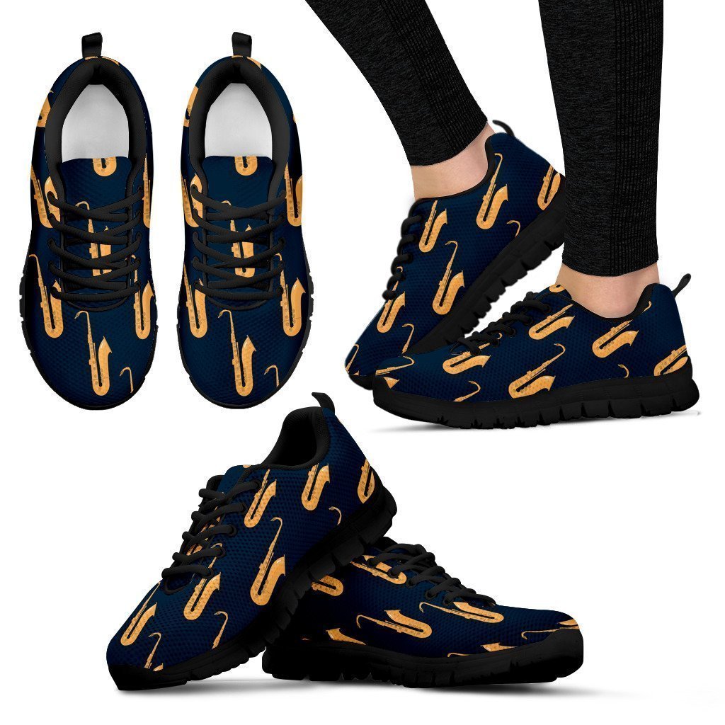 Saxophone Shoes Womens Sneakers Black-6teenth Worldβ’-Women's Sneakers-US5 (EU35)-Vibe Cosyβ’