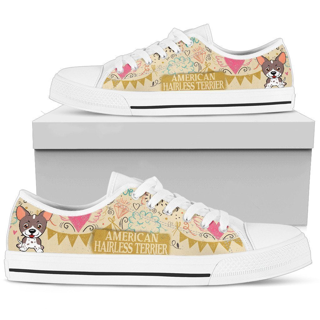 American Hairless Terrier Women's Low Top Shoe-6teenth World™-Women's Low Top Shoe-US5.5 (EU36)-Vibe Cosy™