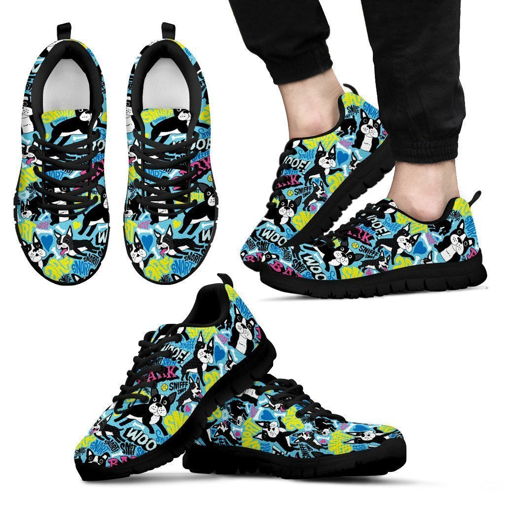 Boston Terrier Men's Sneakers-6teenth World™-Men's Sneakers-US5 (EU38)-Vibe Cosy™
