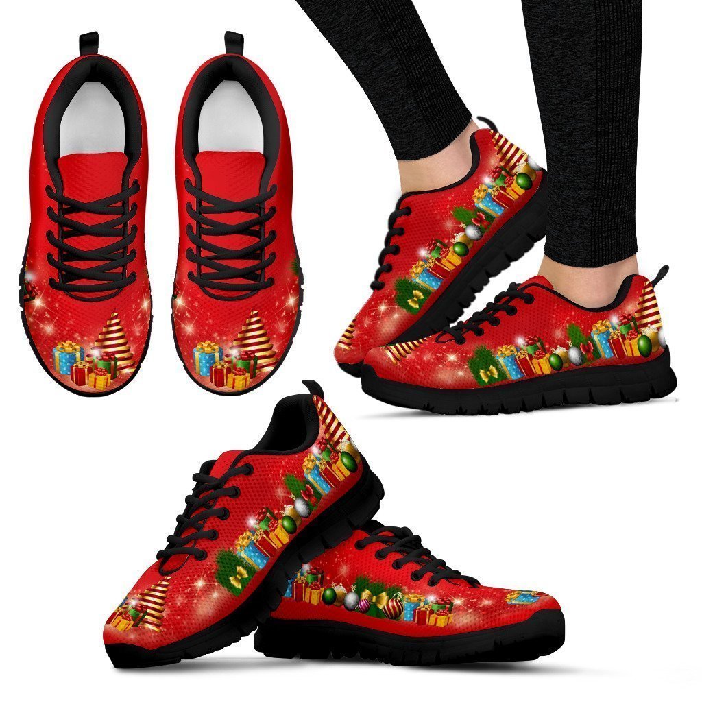 Red Gifts of Christmas Women's Sneakers-6teenth Worldβ’-Women's Sneakers-US5 (EU35)-Vibe Cosyβ’