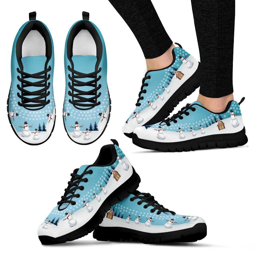 SnowMan White Christmas Women's Sneakers-6teenth Worldβ’-Women's Sneakers-US5 (EU35)-Vibe Cosyβ’