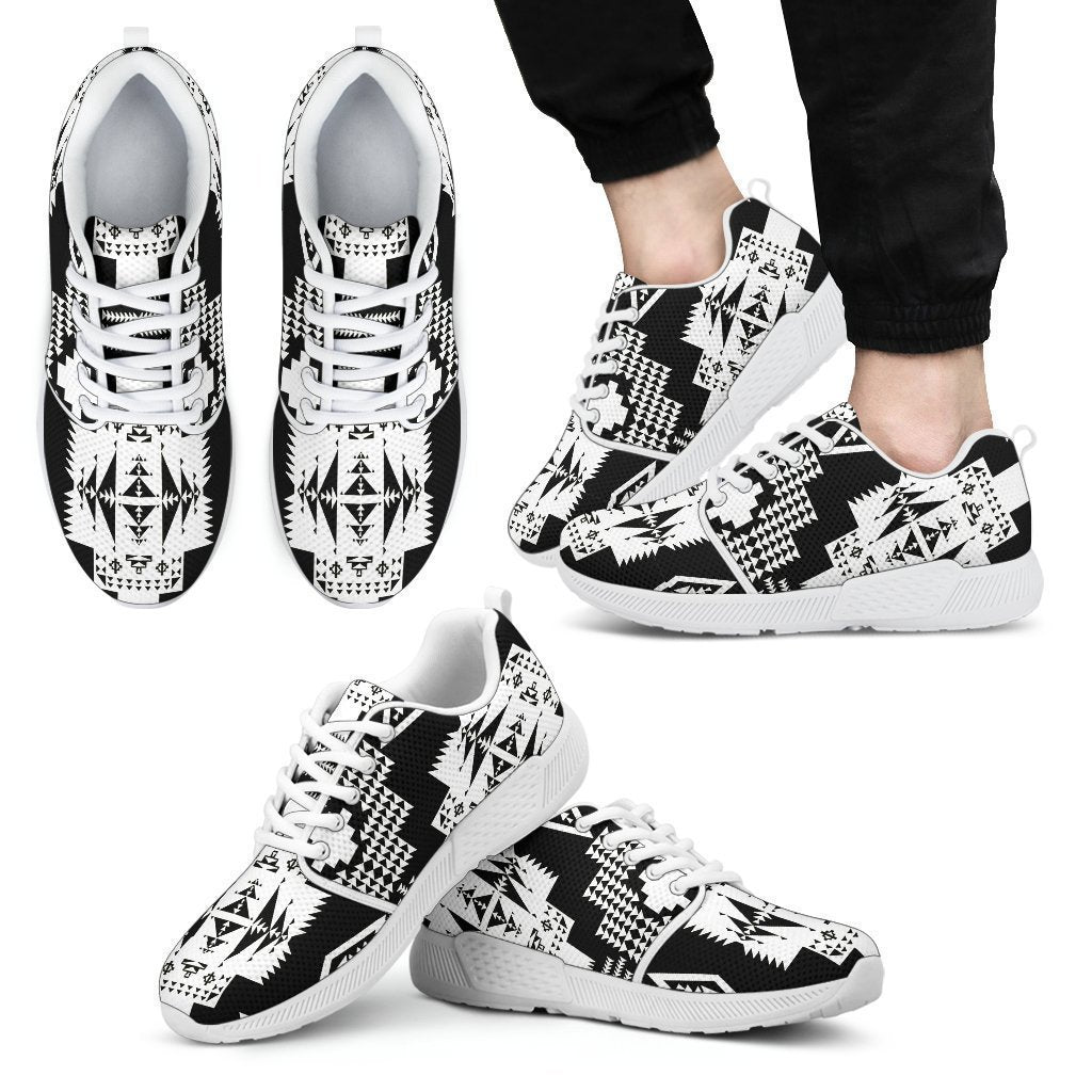 Seven Tribes Black with White Sopo Men's Athletic Sneakers White Sole-6teenth World™-Men's Athletic Sneakers-US5 (EU38)-Vibe Cosy™