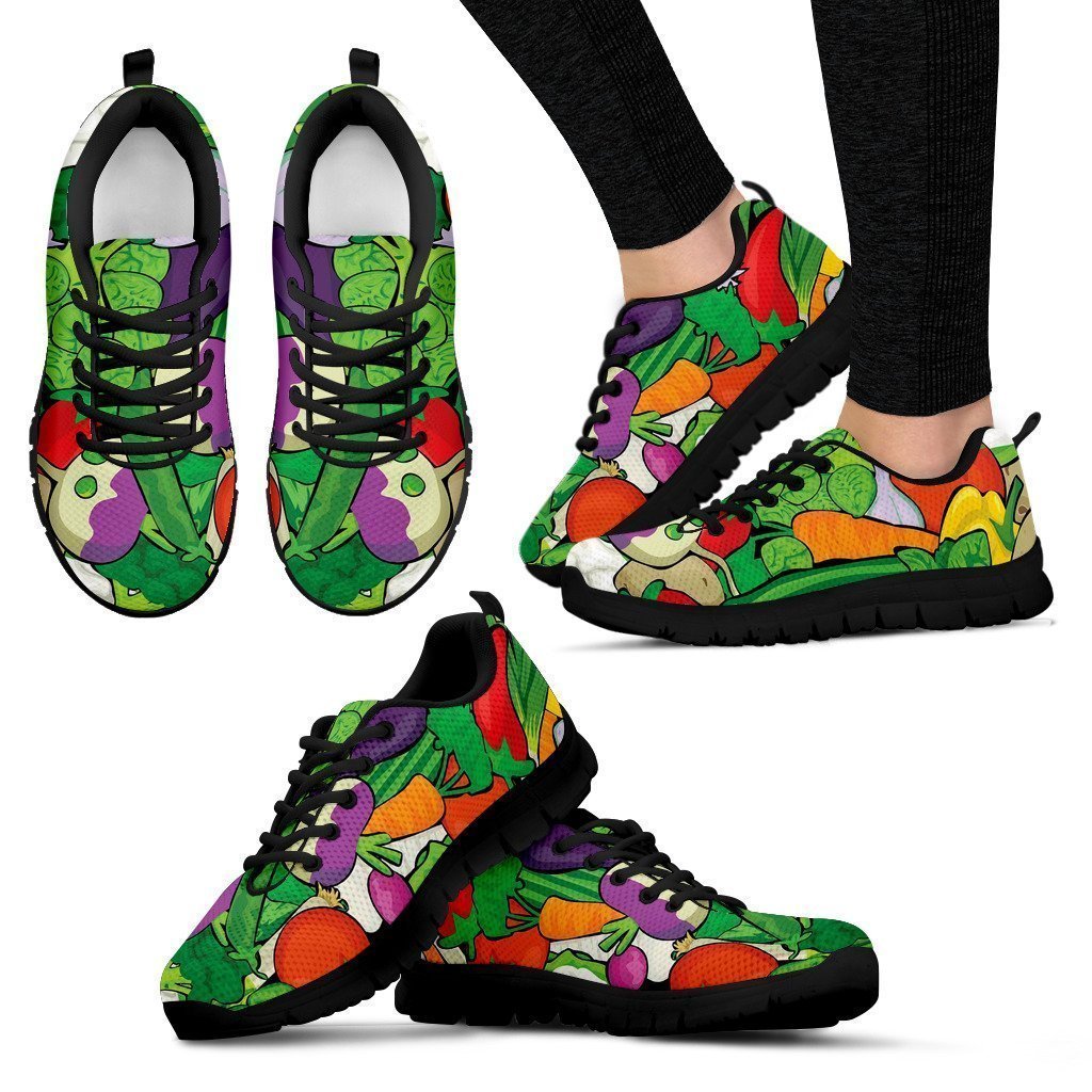 Women's Black Veggie Sneakers-6teenth World™-Women's Sneakers-US5 (EU35)-Vibe Cosy™