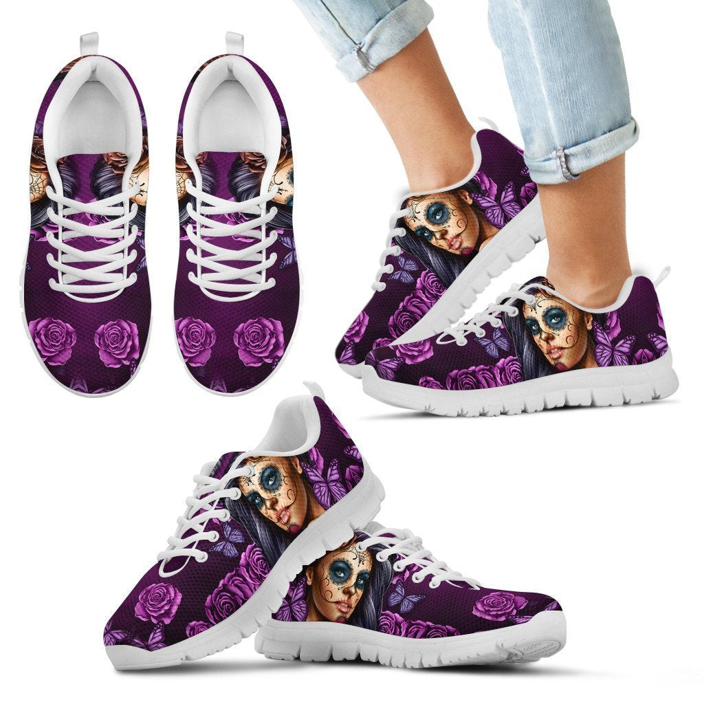 Kid's Sneakers Calavera Violet (White Soles)-6teenth World™-Kid's Sneakers-11 CHILD (EU28)-Vibe Cosy™