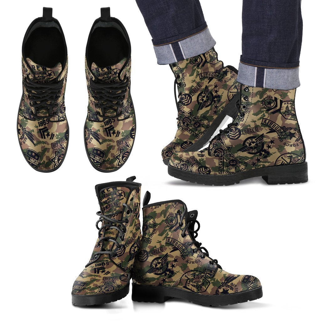 Military Shoes Camouflage Design Men's Leather Boots-6teenth World™-Men's Leather Boots-US5 (EU38)-Vibe Cosy™