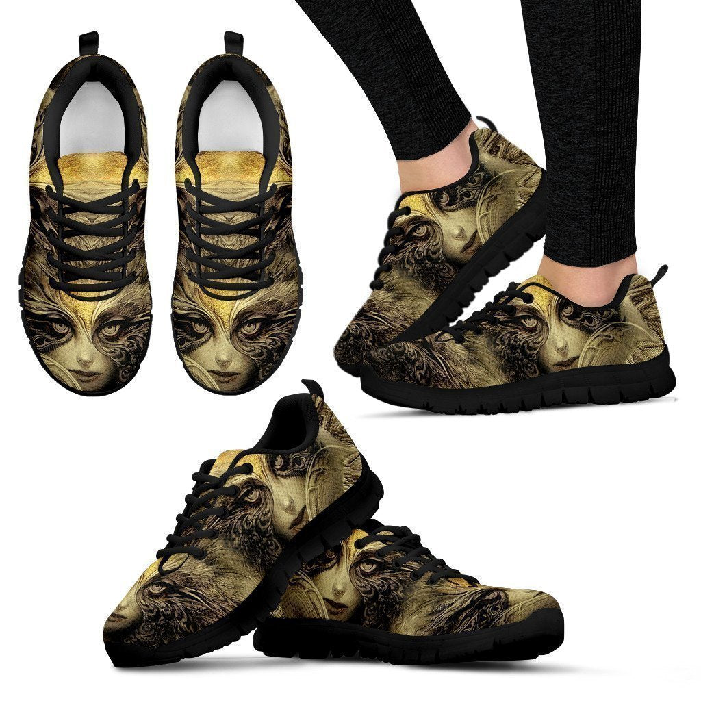 Illustration shoes-Shoes-6teenth Outlet-Women's Sneakers - Black - Illustration shoes-US5 (EU35)-Vibe Cosy™