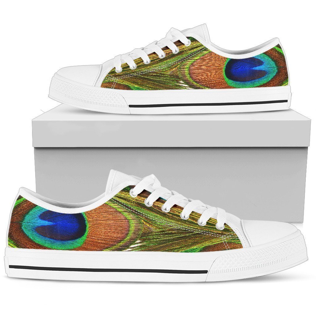 Peacock Print Shoes | Women's Low Top Shoe-6teenth World™-Women's Low Top Shoe-US5.5 (EU36)-Vibe Cosy™