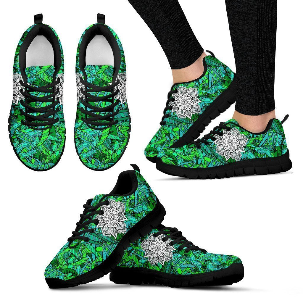 Green mandala Women's Sneakers-6teenth World™-Women's Sneakers-US5 (EU35)-Vibe Cosy™