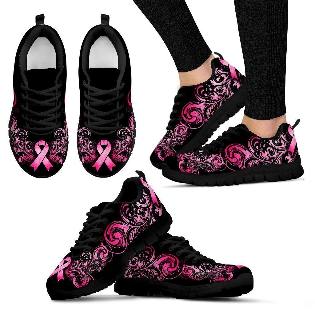 Breast Cancer Awareness Pink Ribbon Women's Sneakers-6teenth World™-Women's Sneakers-US5 (EU35)-Vibe Cosy™