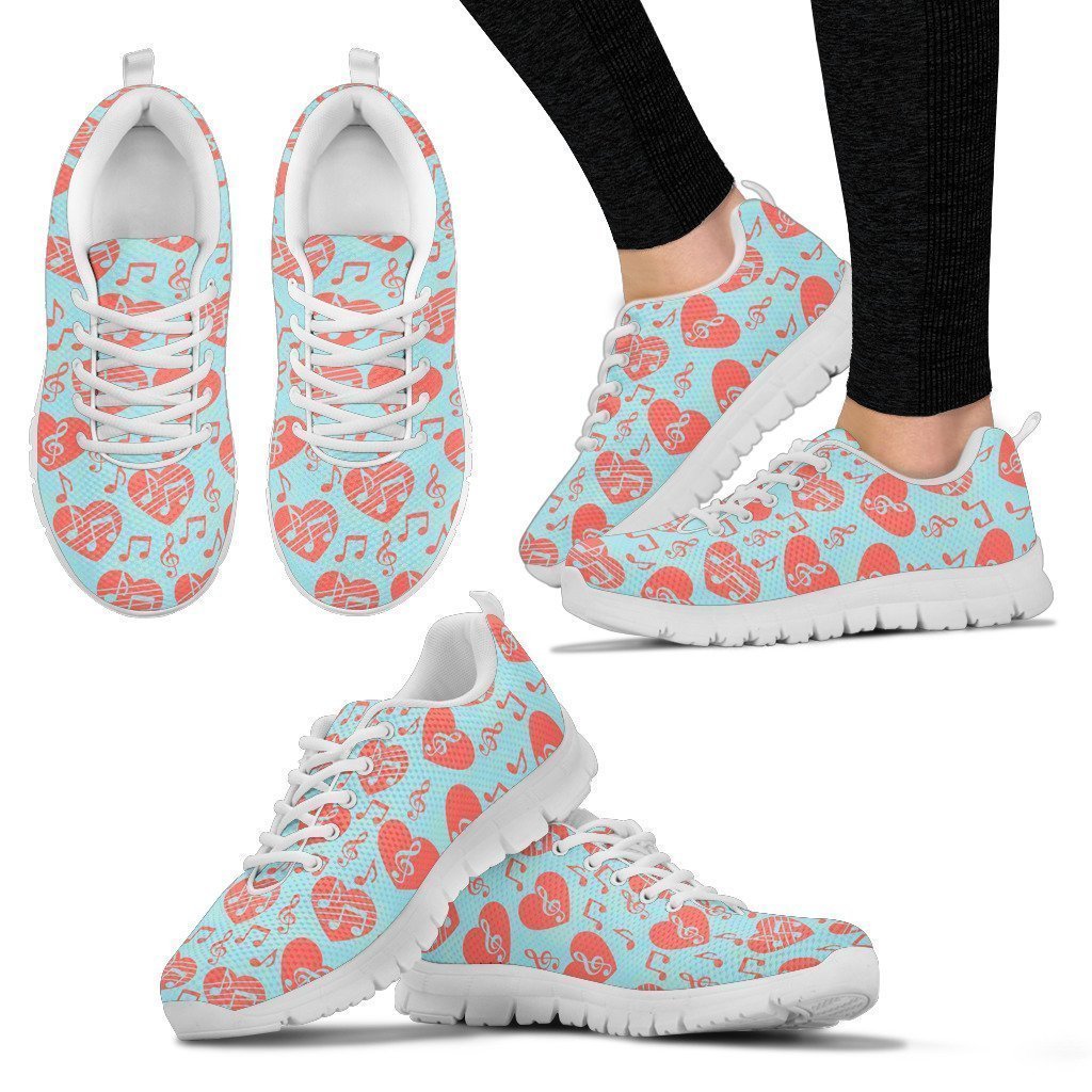 Women's Sneakers Heart Music Notes-6teenth World™-Women's Sneakers-US5 (EU35)-Vibe Cosy™