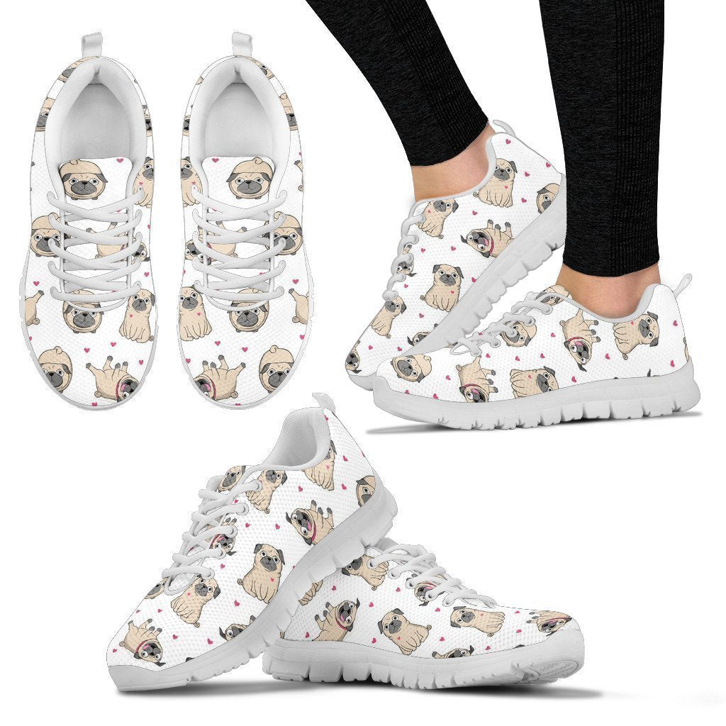 Pug Lover Women's Sneakers-6teenth Worldβ’-Women's Sneakers-US5 (EU35)-Vibe Cosyβ’