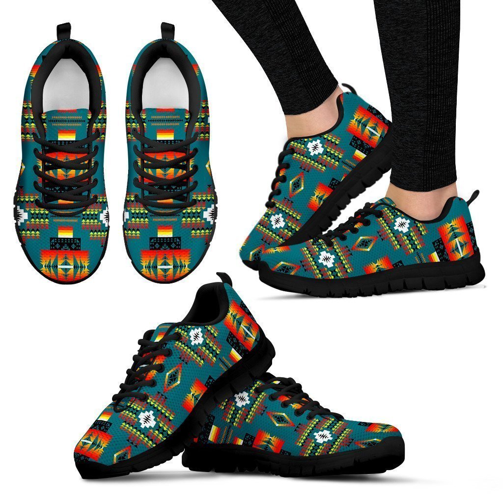 Seven Tribes Teal Sopo Women's Sneakers-6teenth Worldβ’-Women's Sneakers-US5 (EU35)-Vibe Cosyβ’