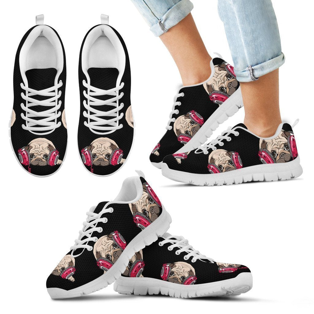 Pug Listen Music Kid's Sneakers-6teenth Worldβ’-Kid's Sneakers-11 CHILD (EU28)-Vibe Cosyβ’