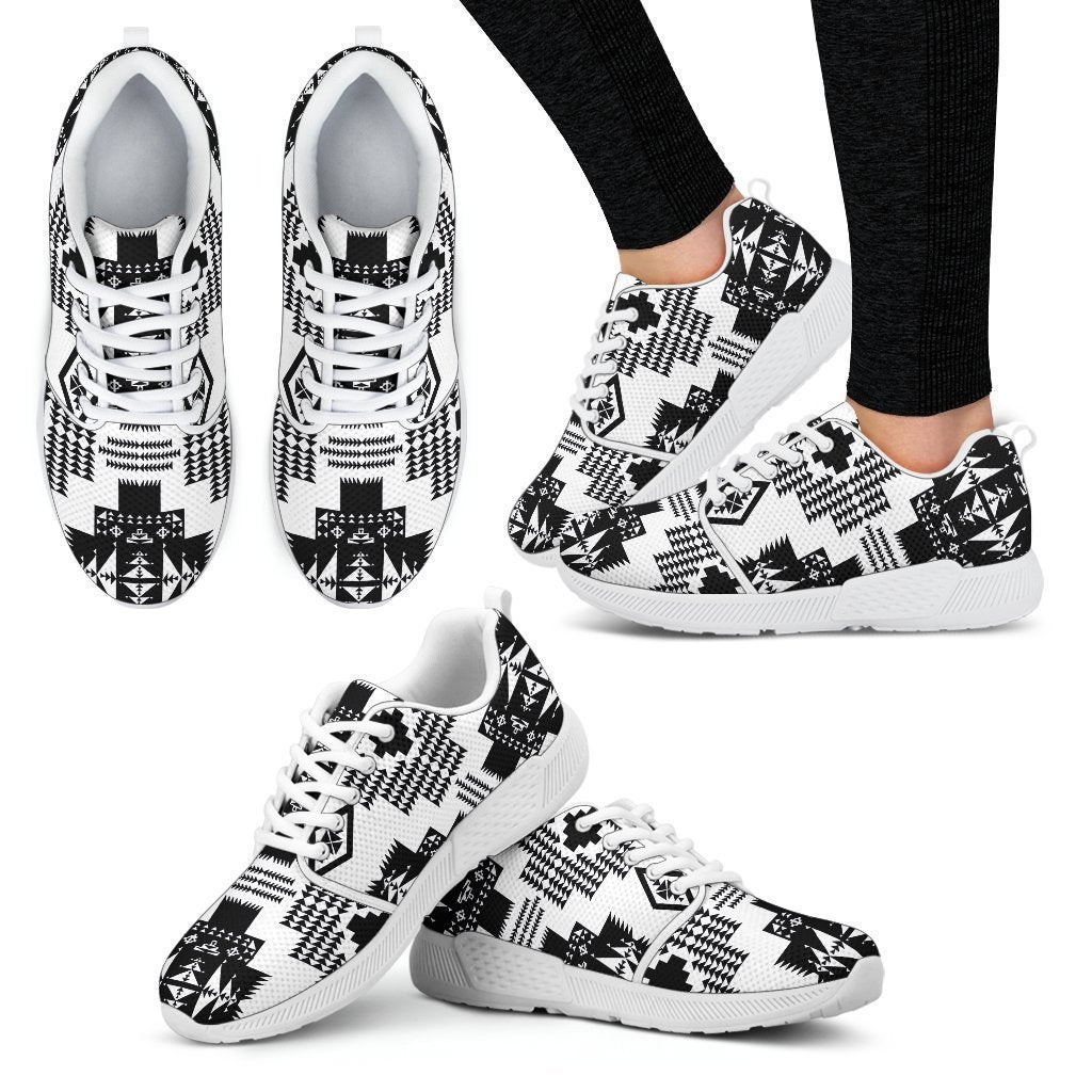 Seven Tribes White and Black Sopo Women's Athletic Sneakers White Sole-6teenth Worldβ’-Women's Athletic Sneakers-US5 (EU35)-Vibe Cosyβ’