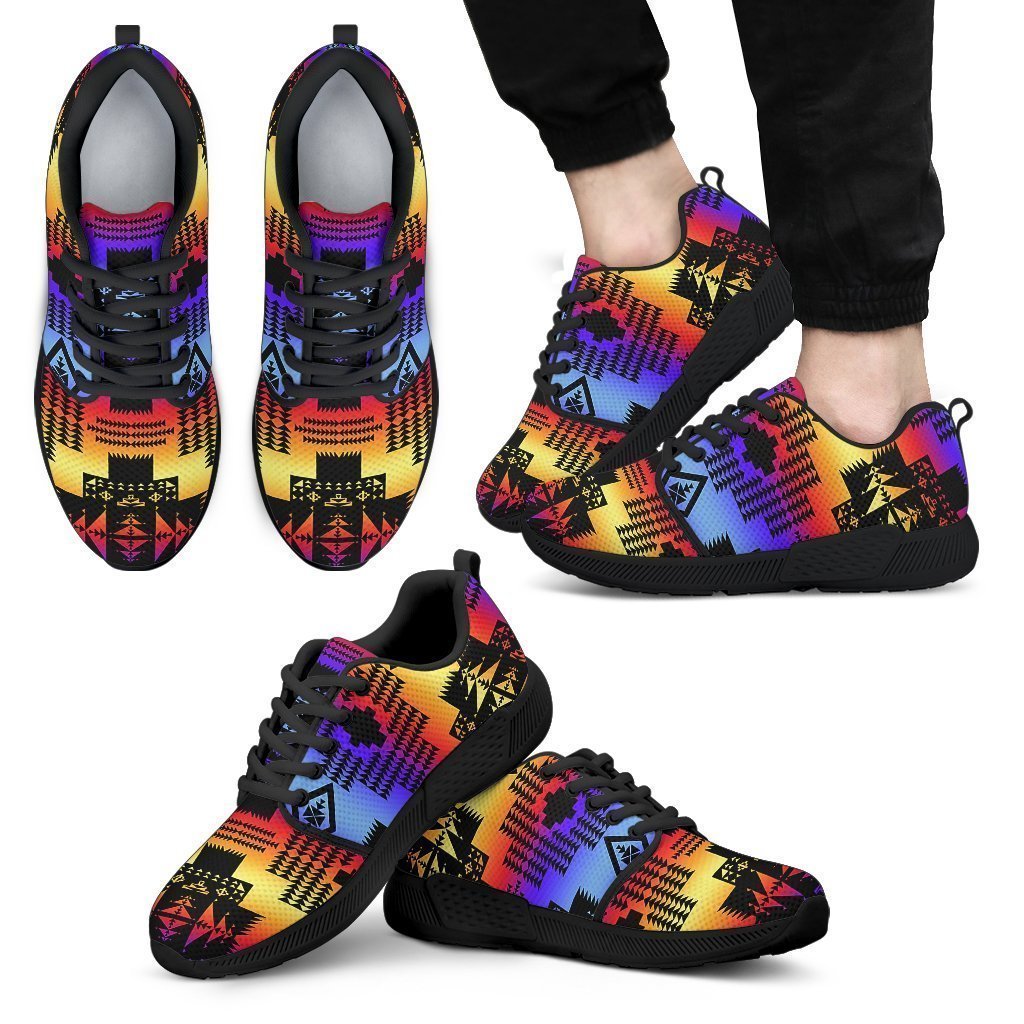 Seven Tribes Black with Sunset Sopo Men's Athletic Sneakers-6teenth World™-Men's Athletic Sneakers-US5 (EU38)-Vibe Cosy™