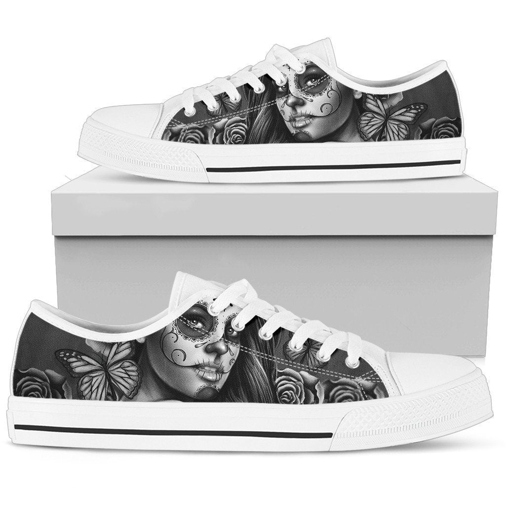 Women's Low Tops Calavera Gray (White Soles)-6teenth World™-Women's Low Top Shoe-US5.5 (EU36)-Vibe Cosy™