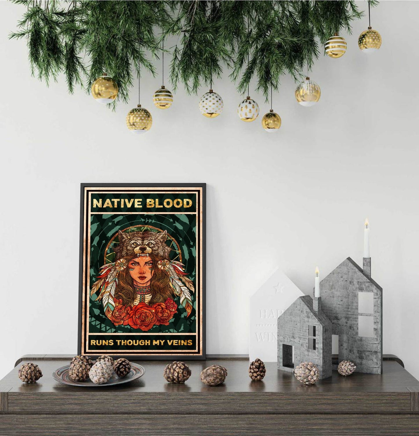 Native American 3D All Over Printed Canvas Poster