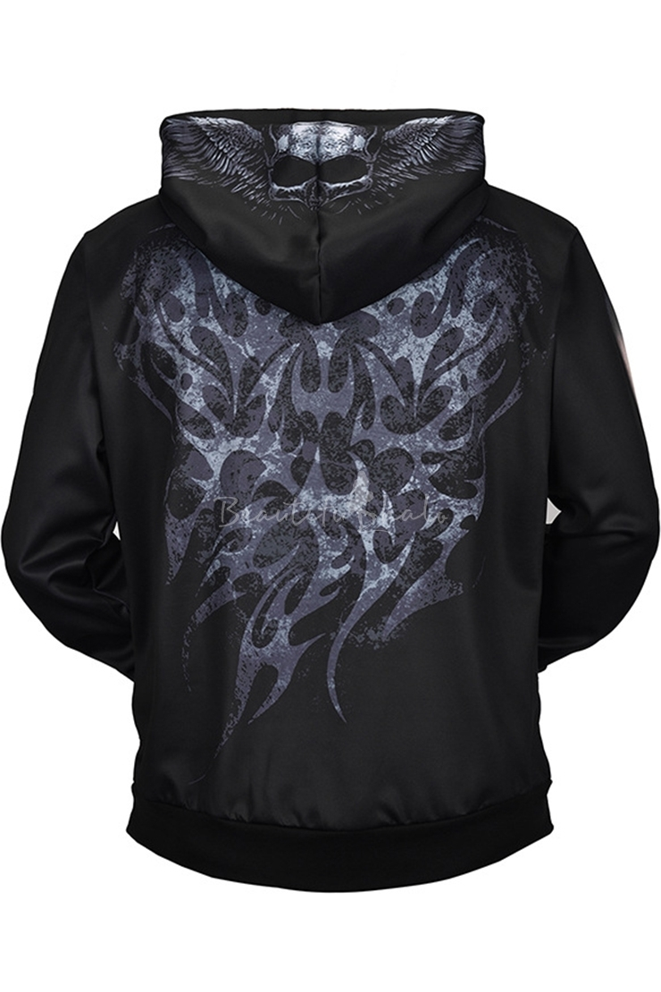 Fashion 3D All Over Skull Printed For Man and Women PL05032009-Apparel-PL8386-Zipped Hoodie-S-Vibe Cosy™