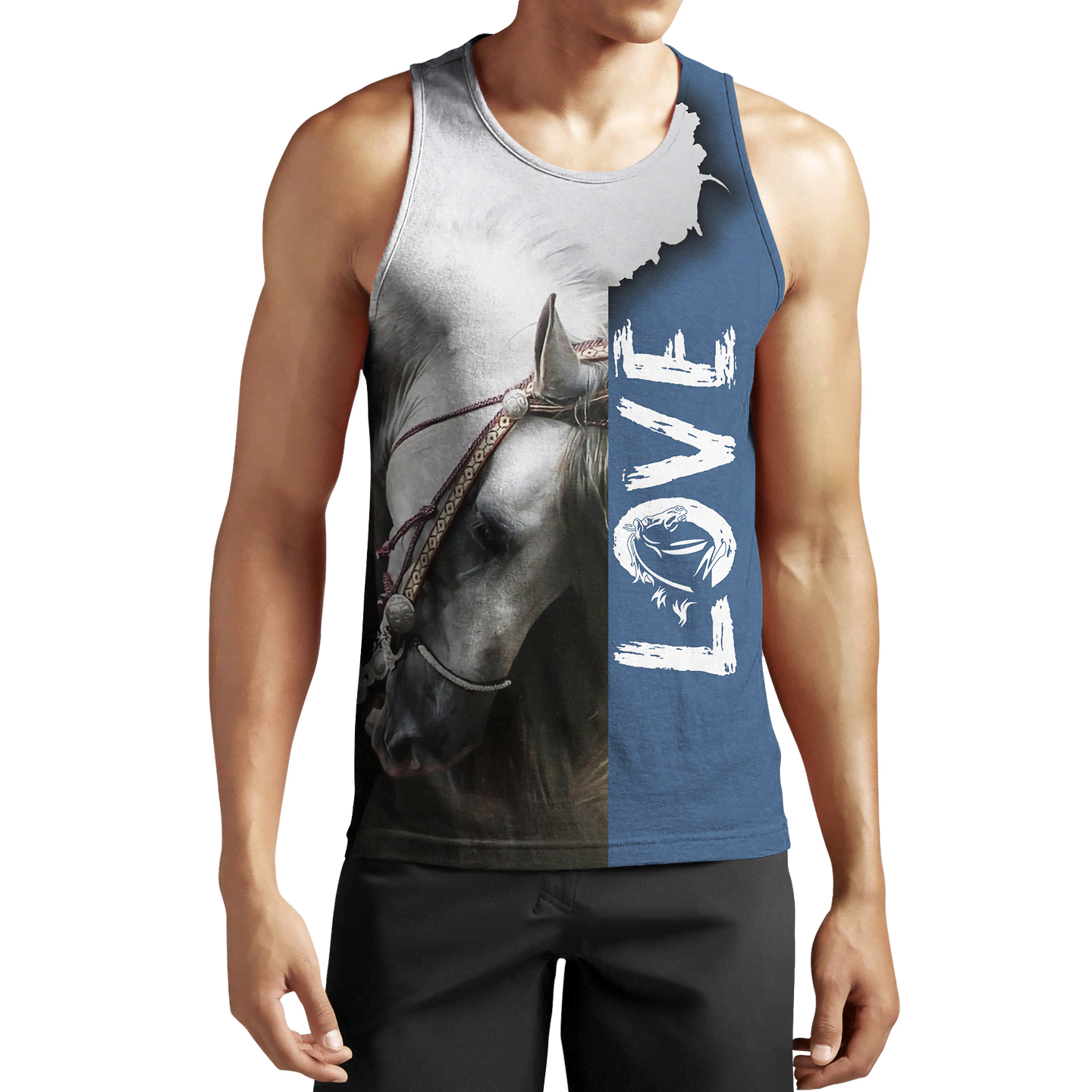 3D Beautiful White Horse Shirt - Winter Set for Men and Women JJ16115-Apparel-NNK-Tank Top-S-Vibe Cosy™